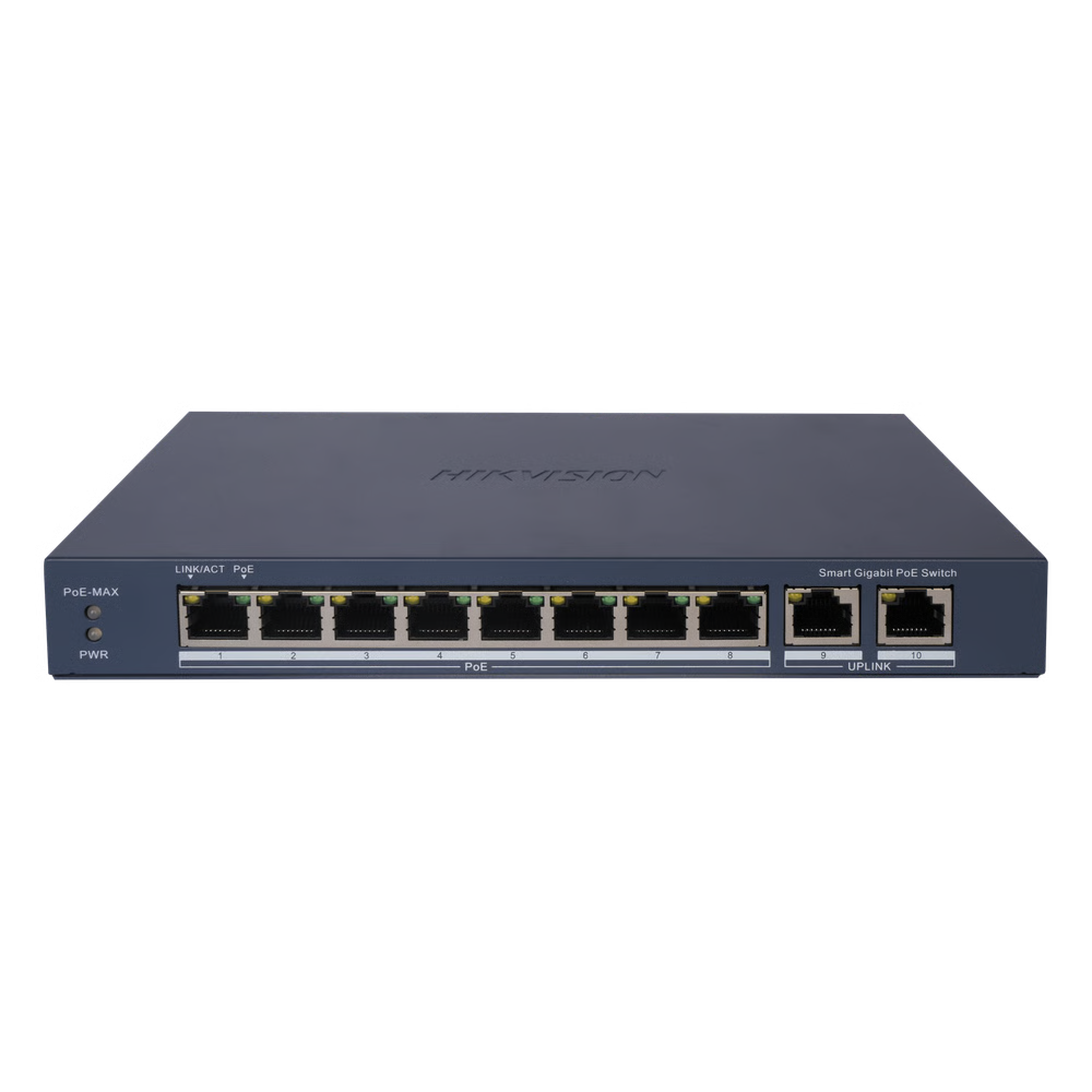 Switch Gigabit PoE+ / Administrable / 8 Puertos 10/100/1000 Mbps PoE+ / 1 Puerto 10/100/1000 Mbps de Uplink + 1 Puerto SFP / 110 W