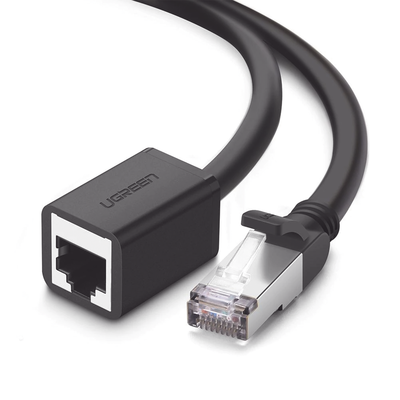 Cable de Extensión Cat6 RJ45 F/UTP / Macho a Hembra / 5m / Método de conexión 568B / Velocidad de transmisión 1000Mbps / Ancho de banda del canal 250MHz /Caja de Cobre / Negro