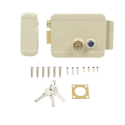 Cerradura Eléctrica / Incluye Llave /Con Botón integrado / Izquierda / Exterior