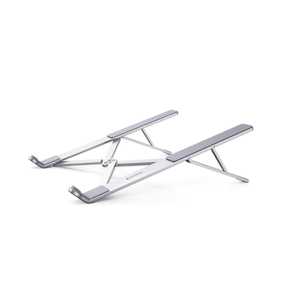 Soporte Portátil de Aluminio para Laptop / Amplia Compatibilidad de 11-17.3" / Ajuste de Altura 46.5 mm-136.5 mm / Capacidad de carga de 5 kg / Diseño Plegable / Material de Aleación de Aluminio + Silicona.