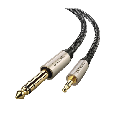 Cable Audio Estéreo 3.5mm (1/8") TRS a 6.35mm (1/4") TS / 5 Metros / Audio de Hi-Fi / Trenza de Nylon / Blindaje Múltiple / Caja de Aleación Zinc / Núcleo de Cobre Puro / Compatibilidad Universal