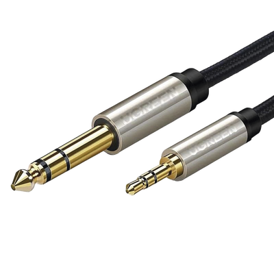 Cable Audio Estéreo 3.5mm (1/8") TRS a 6.35mm (1/4") TS / 5 Metros / Audio de Hi-Fi / Trenza de Nylon / Blindaje Múltiple / Caja de Aleación Zinc / Núcleo de Cobre Puro / Compatibilidad Universal