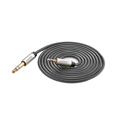 Cable Audio Estéreo 3.5mm (1/8") TRS a 6.35mm (1/4") TS / 5 Metros / Audio de Hi-Fi / Trenza de Nylon / Blindaje Múltiple / Caja de Aleación Zinc / Núcleo de Cobre Puro / Compatibilidad Universal