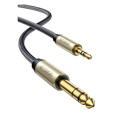 Cable Audio Estéreo 3.5mm (1/8") TRS a 6.35mm (1/4") TS / 5 Metros / Audio de Hi-Fi / Trenza de Nylon / Blindaje Múltiple / Caja de Aleación Zinc / Núcleo de Cobre Puro / Compatibilidad Universal