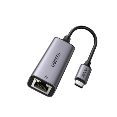 Adaptador de Red USB-C 3.1 (5 Gbps) a RJ45 | Thunderbolt 3 | Admite 10/100/1000 Mbps y 2.5G |  Chip Inteligente | Amplia Compatibilidad | Caja de Aluminio | Longitud del cable 10 cm.