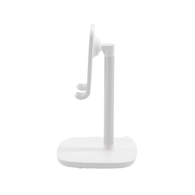 Soporte para Telefono Celular & Tablet / Ajustable de 5° a 45° / Base Antideslizante / Proteccion de Silicona / ABS / Amplia Compatibilidad con dispositivos de 4'' a 7.9'' / Color Blanco