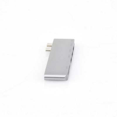 HUB USB-C (Thunderbolt 3) 6 en 2 | 3 Puertos USB3.0 | 1 USB-C (PD 100W) | Transferencia de Video y Datos | Memoria SD+ Micro SD (TF) Uso Simultáneo | Multifuncional para MacBook Pro/Air | Carcasa de Aluminio.