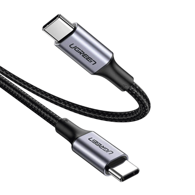 Cable USB-C a USB-C | 1 Metro | Carga Rápida de hasta 100W | Transferencia de datos de 480 Mbps | PD3.0 | QC4.0/3.0/2.0 | FPC | AFC | Protección Integrada| Caja de Aluminio | Nylon Trenzado |Color Negro | 2 años de Garantía.