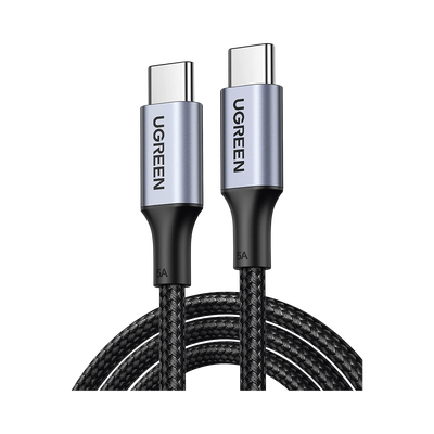 Cable USB-C a USB-C | 1 Metro | Carga Rápida de hasta 100W | Transferencia de datos de 480 Mbps | PD3.0 | QC4.0/3.0/2.0 | FPC | AFC | Protección Integrada| Caja de Aluminio | Nylon Trenzado |Color Negro | 2 años de Garantía.