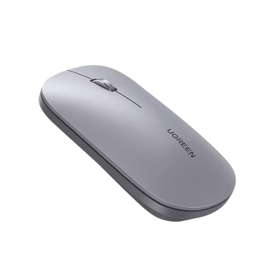 Mouse inalámbrico 2.4 GHz / Ultra Delgado y Silencioso / DPI 1000/1600/2000/4000 (Ajustable) / Alcance 10m / Scroll de Aluminio / Adaptable a diferentes superficies / Diseño suave al tacto / Contiene Receptor USB / Color Gris