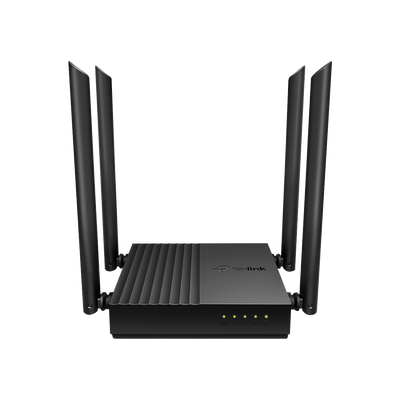 Router inalámbrico AC 1200 doble banda MU-MIMO, 1 puerto WAN 10/100/1000 Mbps Y  4 puertos LAN 10/100/1000 Mbps