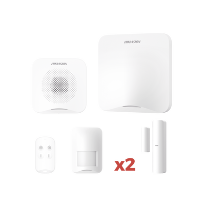 (AX HOME) KIT de Alarma AX HOME / Incluye: 1 Hub con batería de respaldo / 1 Llavero / 1 PIR / 2 Contactos Magnéticos / 1 Sirena / Wi-Fi / 3G/4G / Compatible con Hik-Connect P2P y Hik-Partner PRO