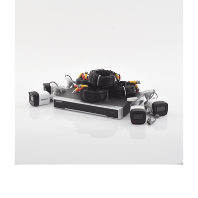 Kit TURBOHD 5 Megapixel / DVR 4 Canales / 4 Cámaras de 5 Megapixel con Micrófono Integrado / 4 Cables 18 Metros / Fuente de Poder Profesional