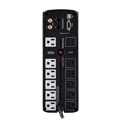 UPS de 1500 VA/900 W, Topología Línea Interactiva, Entrada 120 Vca NEMA 5-15P, Tipo Mini Torre, Con 12 Tomas NEMA 5-15R