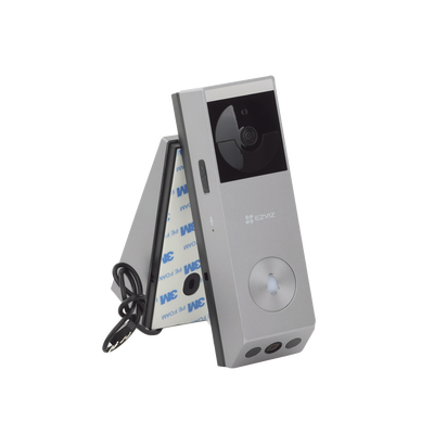 Doorbell de Batería Recargable con Transformador de 5Vcc o Panel Solar (Incluye Panel) / 3 megapíxel / Doble Lente / Protección IP65 / Audio de Dos Vías