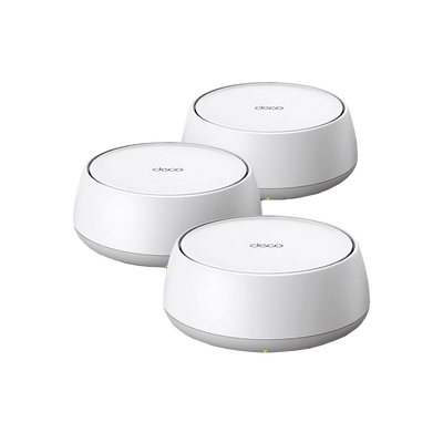 KIT 3 Routers Inalámbrico MESH Interior para Hogar / Doble Banda Wi-Fi 7 BE3600 Mbps / 2 Puerto 2.5 Gigabit WAN/LAN / 4 Antenas Internas / Operación Multi-Link MLO / Administración Mediante la App Deco (iOS, Android) / HomeShield