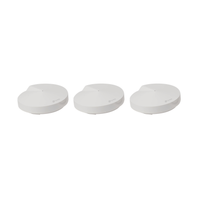 Kit 3 Routers Inalámbricos MESH Interior para Hogar / Doble Banda Wi-Fi 5 AC1300 Mbps / 2 Puerto Gigabit WAN/LAN / 4 Antenas Internas / Administración Mediante la App Deco (iOS, Android) / Protección HomeCare