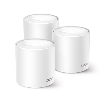 Kit 3 Routers Inalámbricos MESH Interior para Hogar / Doble Banda Wi-Fi 6 AX1500 Mbps / 2 Puerto Gigabit WAN/LAN / 2 Antenas Internas / Administración Mediante la App Deco (iOS, Android) / Protección HomeShield