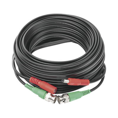 Cable coaxial ( BNC RG59 ) + Alimentación / SIAMÉS / 10 Metros / Aleación Cobre + Aluminio CCA / Para Cámaras 4K  / Uso interior y exterior