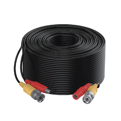 Cable Coaxial Siames (Mini RG59) + Alimentación / 20 Metros de Distancia / CCA / Soporta 1080p (2 Megapixel) hasta 4K (8 Megapixel) / Uso Interior y Exterior