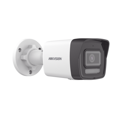 Bala IP 2 Megapixel / Lente 2.8 mm / Dual Light (30 mts IR + 20 mts Luz Blanca) / Micrófono Integrado / ACUSENSE Lite / Exterior IP67 / H.265 / PoE / ONVIF / Micro SD