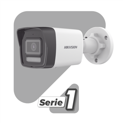 Bala IP 2 Megapixel / Lente 2.8 mm / Dual Light (30 mts IR + 20 mts Luz Blanca) / Micrófono Integrado / ACUSENSE Lite / Exterior IP67 / H.265 / PoE / ONVIF / Micro SD