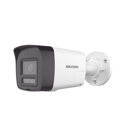 Bala IP 4 Megapixel / Lente 2.8 mm / Dual Light (30 mts IR + 20 mts Luz Blanca)  / Audio de Dos Vías /  Luz Intermitente y Alerta de Audio / Micrófono Integrado / ACUSENSE Lite / Exterior IP67 / H.265 / PoE / ONVIF / Micro SD