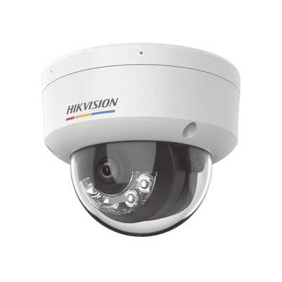 [Dual Light + ColorVu] Domo IP 4 Megapixel / Lente 2.8 mm / 30 mts IR + 30 mts Luz Blanca / Micrófono Integrado / ACUSENSE Lite / Exterior IP67 / IK08 / WDR 120 dB / PoE / Micro SD / ONVIF