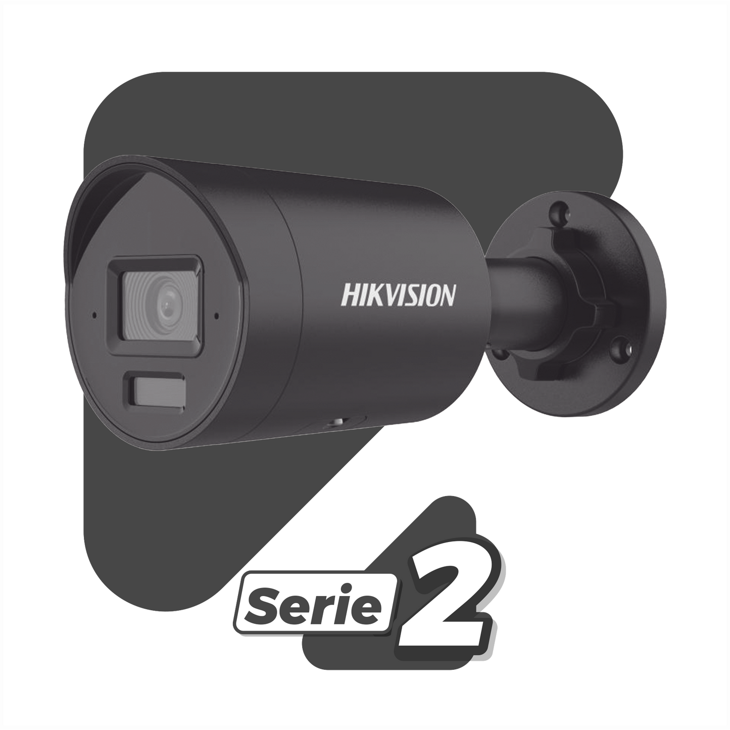 Bala IP 4 Megapixel / Color Negro / Lente 2.8 mm / 40 mts IR EXIR / Exterior IP67 / WDR 120 dB / PoE / Micrófono Integrado / Videoanaliticos (Filtro de Falsas Alarmas) / Metal / microSD