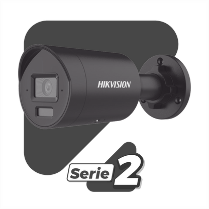 Bala IP 4 Megapixel / Color Negro / Lente 2.8 mm / 40 mts IR EXIR / Exterior IP67 / WDR 120 dB / PoE / Micrófono Integrado / Videoanaliticos (Filtro de Falsas Alarmas) / Metal / microSD