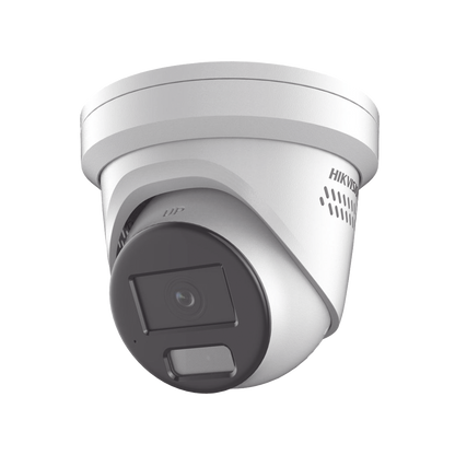[ PROTECCIÓN ACTIVA ] Turret IP 8 Megapixel /  Lente 2.8 mm / Dual Light (40 mts IR + 40 mts Luz Blanca) / Exterior IP67 / Luz Intermitente y Alerta de Audio / Micrófono Integrado / Videoanaliticos (Filtro de Falsas Alarmas)