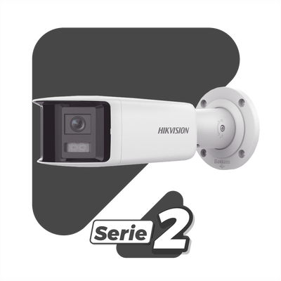 [PROTECCIÓN ACTIVA] Bala IP 4 Megapixel / 2 Lentes de Lente 2.8 mm (Imagen Panorámica 180°) / 40 mts IR / Exterior IP67 / Luz Intermitente y Alerta de Audio / Audio Bidireccional / ACUSENSE / WDR 120 dB / Micro SD