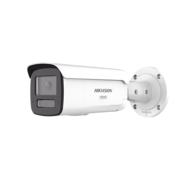 [Dual Light + ColorVu 3.0 + HikAI] Bala IP 4 Megapixel / Lente 4 mm / 60 mts IR + Luz Blanca / Exterior IP67 / Estrobo Azul y Rojo / WDR 130 dB / ACUSENSE 3.0 / Metal / NEMA 4X / ACUSEARCH