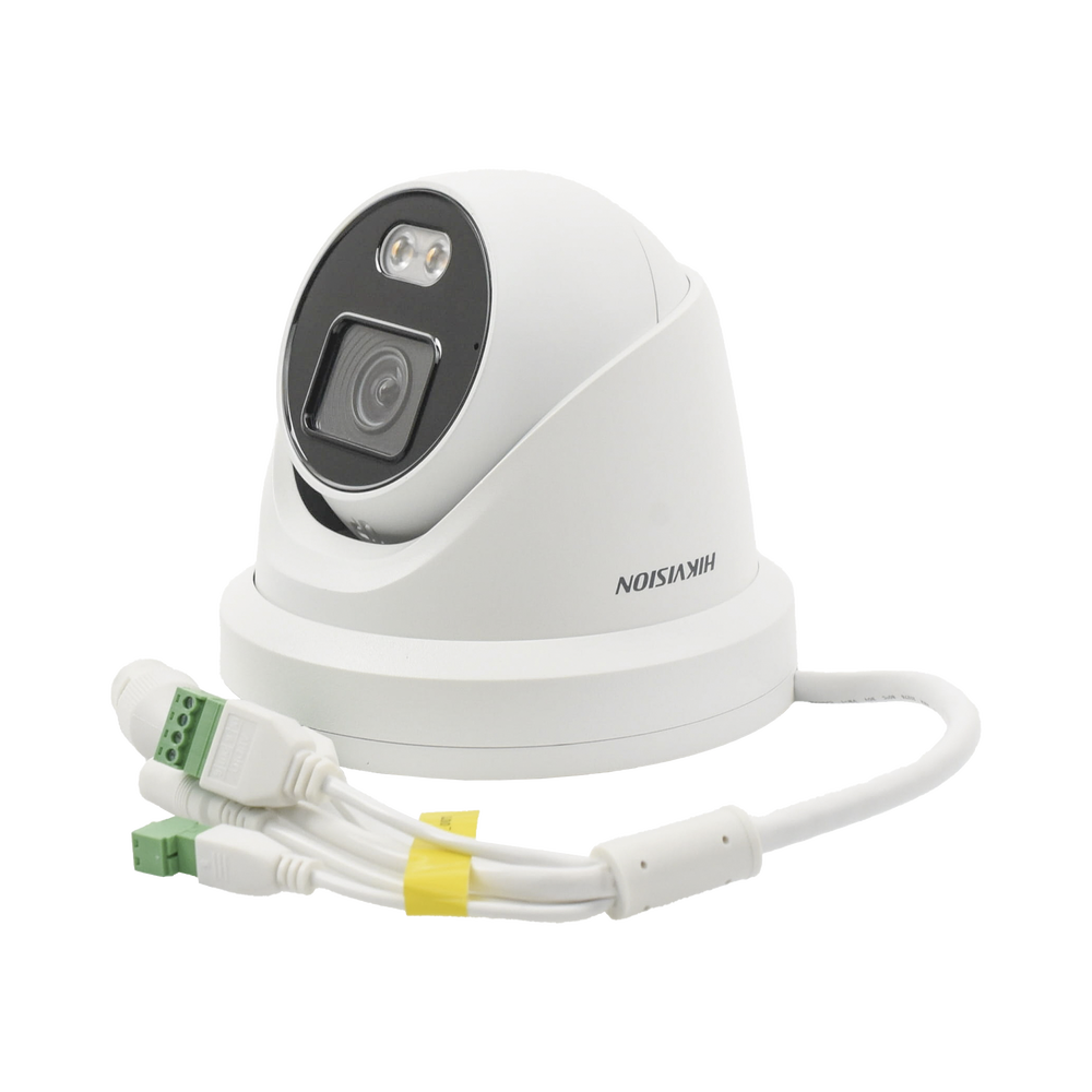 Turret IP 4 Megapixel / Imagen a color 24/7 / Lente 4 mm / Luz Blanca 40 mts / Exterior IP67 / Micrófono Integrado / WDR 120 dB / Audio y Alarma / Onvif / MicroSD