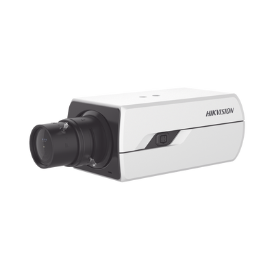 Camara Box IP 4 Megapixel / Serie PRO / DarkFighter / PoE / 12 Vcc o 24 VCA / WDR 120 dB / Onvif / RS-485 / BLC /  Entrada y Salida de Audio y Alarmas (No Incluye Lente) / Micro SD