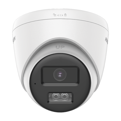 [Audio Bidireccional + Dual Light + ColorVu] Turret TURBOHD 4K (8 Megapixel) / Lente 2.8 mm / 40 mts IR EXIR + 40 mts Luz Blanca / Micrófono y Bocina Integrado / Exterior IP67 / dWDR