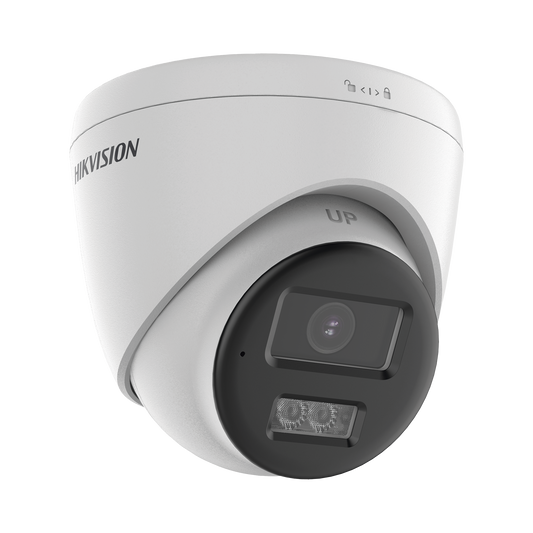 [Audio Bidireccional + Dual Light + ColorVu] Turret TURBOHD 4K (8 Megapixel) / Lente 2.8 mm / 40 mts IR EXIR + 40 mts Luz Blanca / Micrófono y Bocina Integrado / Exterior IP67 / dWDR