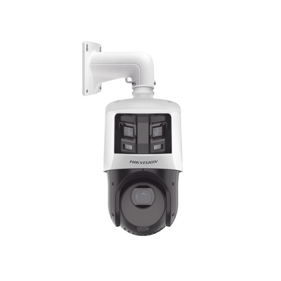 [TandemVu] Domo PTZ IP 4 Megapixel con Cámara Panoramica 6 Megapixel / 25X Zoom / 100 mts IR / IP66  / WDR / PoE+ / Entrada-Salida de Audio y Alarma / Ultra Baja Iluminación / Micro SD