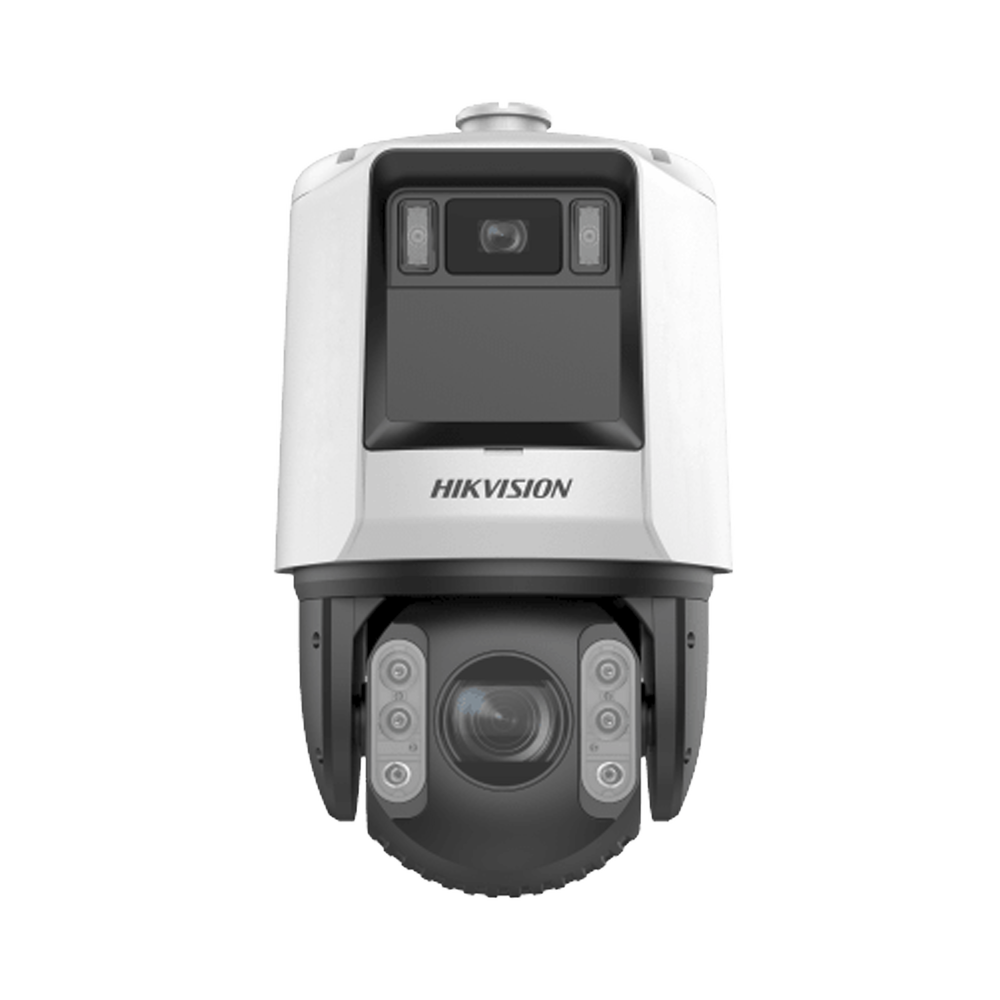 [TandemVu] PTZ IP 4 Megapixel con Cámara Panoramica 6 Megapixel / 32X Zoom / 200 mts IR / 30 mts Luz Blanca / ACUSENSE / IP66 / Alerta Audible y Luz Estroboscopica / Autoseguimiento / Hi-PoE / Alarmas I/O / Ultra Baja Iluminación / Micro SD