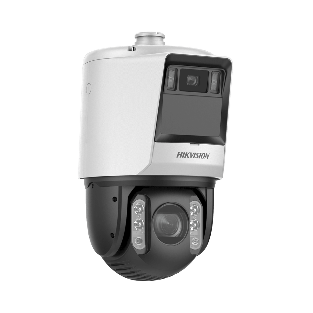 [TandemVu] PTZ IP 4 Megapixel con Cámara Panoramica 6 Megapixel / 32X Zoom / 200 mts IR / 30 mts Luz Blanca / ACUSENSE / IP66 / Alerta Audible y Luz Estroboscopica / Autoseguimiento / Hi-PoE / Alarmas I/O / Ultra Baja Iluminación / Micro SD