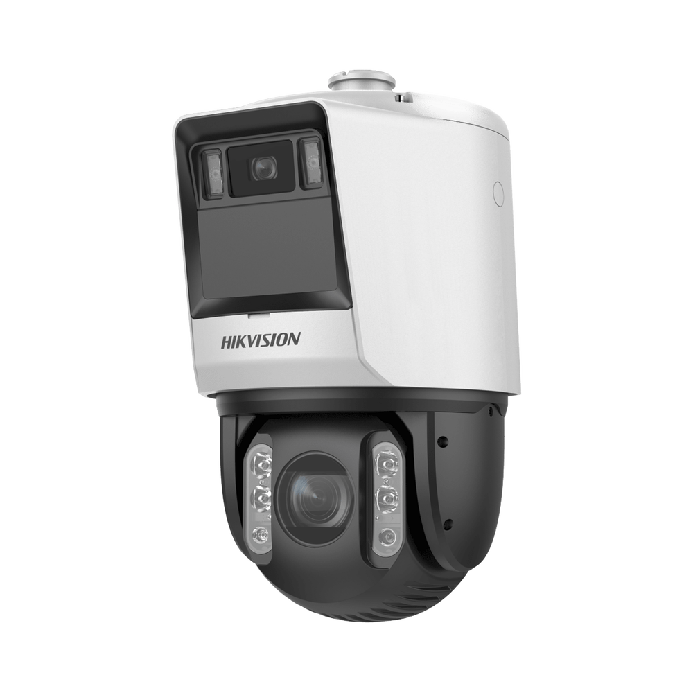 [TandemVu] PTZ IP 4 Megapixel con Cámara Panoramica 6 Megapixel / 32X Zoom / 200 mts IR / 30 mts Luz Blanca / ACUSENSE / IP66 / Alerta Audible y Luz Estroboscopica / Autoseguimiento / Hi-PoE / Alarmas I/O / Ultra Baja Iluminación / Micro SD
