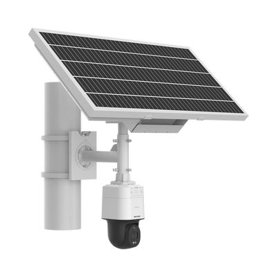 Kit Solar IP All in One / Cámara PT ColorVu 4 Megapixel / Lente 4mm / Panel Solar / Batería de Respaldo de Litio 23.2Ah (Hasta 24 Días) / Conexión 4G / Accesorios de Instalación