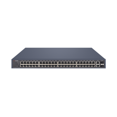 Switch PoE+ / Monitoreable / 48 Puertos 10/100/1000 Mbps PoE+ / 2 Puertos 10/100/1000 Mbps Uplink / 2 Puertos SFP / 470 Watts Totales