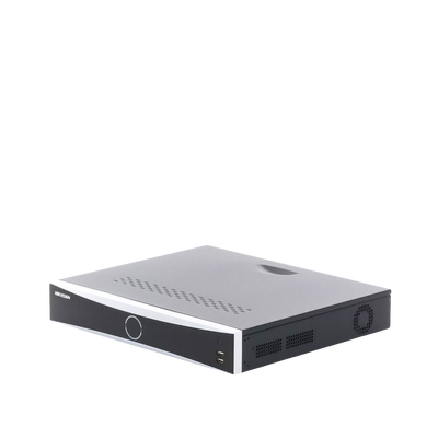 NVR 12 Megapixel (4K) / 16 canales IP / 16 Puertos PoE+ / AcuSense (Evita Falsas Alarmas) / Reconocimiento Facial / 4 Bahías de Disco Duro / Switch PoE 300 mts  / HDMI en 4K / Alarmas I/O