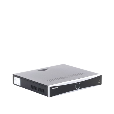 NVR 12 Megapixel (4K) / 16 canales IP / 16 Puertos PoE+ / AcuSense (Evita Falsas Alarmas) / Reconocimiento Facial / 4 Bahías de Disco Duro / Switch PoE 300 mts  / HDMI en 4K / Alarmas I/O