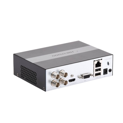 DVR 2 Megapíxel (1080p) Lite / 4 Canales TurboHD + 1 Canal IP / 15 Días de Grabación / Unidad de Estado Solido Incluido / H.265+ / Acusense Lite (Evita Falsas Alarmas) / Diseño Ultra Compacto / Extra Silencioso  / eSSD de 300 G