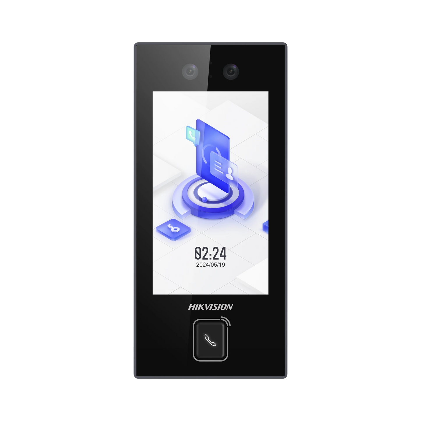 Terminal Facial Min Moe con BOTON DE LLAMADA FÍSICO / 3000 Rostros / Pantalla 4.5" / Administrable en la Nube con Hik-Connect Teams / Exterior IP65 / PoE / WiFi