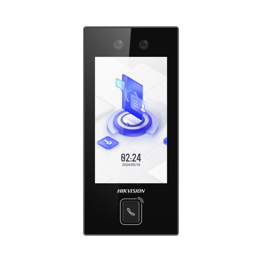 Terminal Facial Min Moe con BOTON DE LLAMADA FÍSICO / 3000 Rostros / Pantalla 4.5" / Administrable en la Nube con Hik-Connect Teams / Exterior IP65 / PoE / WiFi