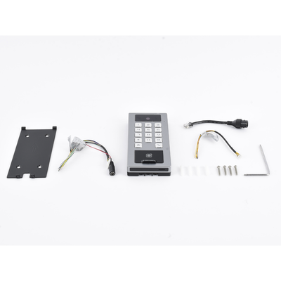 Lector Biometrico con Teclado para Exterior Antivandálico IP65 & IK09 con función de Videoportero Multiapartamento /  Huella, Tarjeta, Código QR, PIN o App HikConnect  / Cámara 2 MP compatible con NVRs / Soporta biom