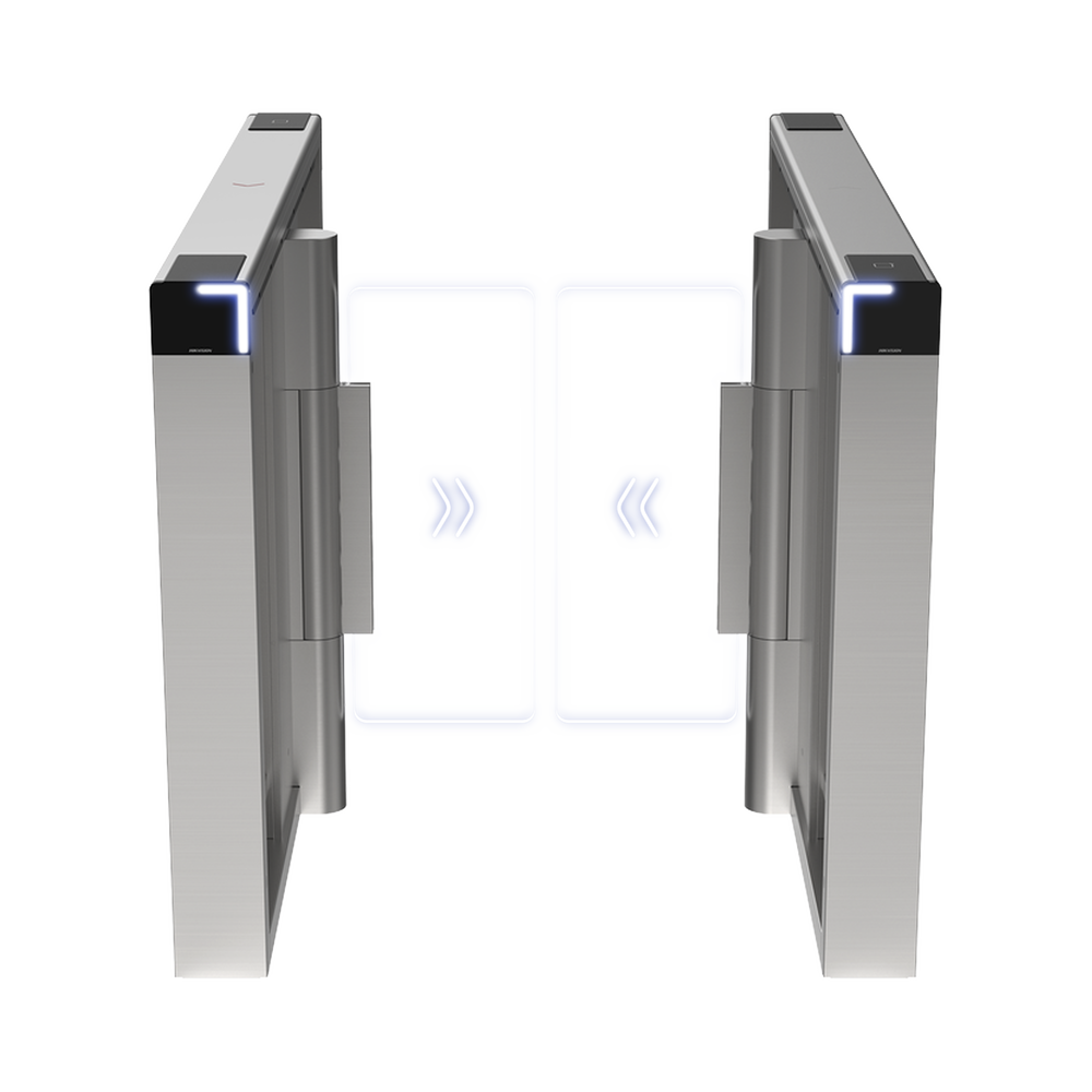Torniquete Swing PREMIUM / Iluminación LED / 12,000,000 Ciclos MCBF / Incluye Lectores de Tarjeta y Panel de Acceso / 14 Pares de IR / Carril de 90 cms / Compatible con Reconocimiento Facial / Incluye Izquierdo y Derecho